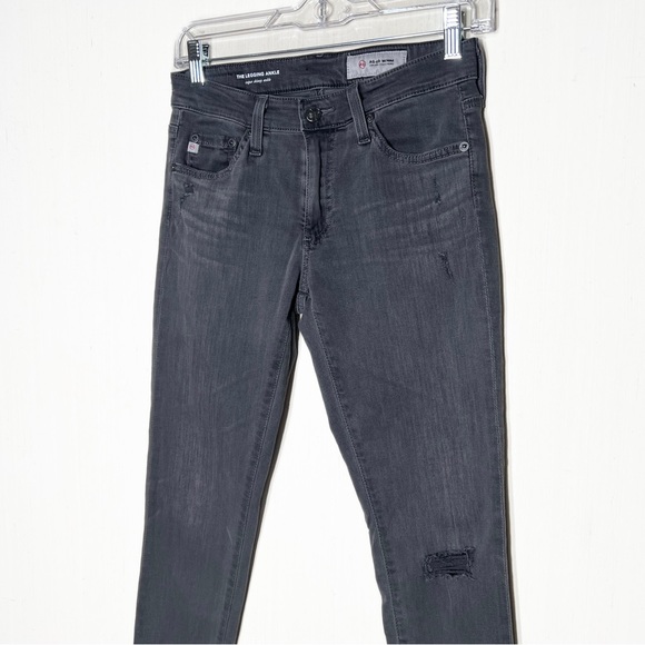 AG Adriano Goldschmied Distressed Gray Super Skinny Ankle Jeans - Picture 7 of 12